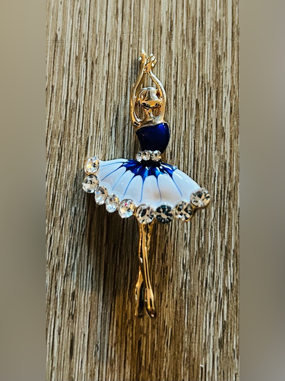 Ballerina  Brooch - Blue and White